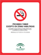 Prohibido fumar excepto zonas habilitadas